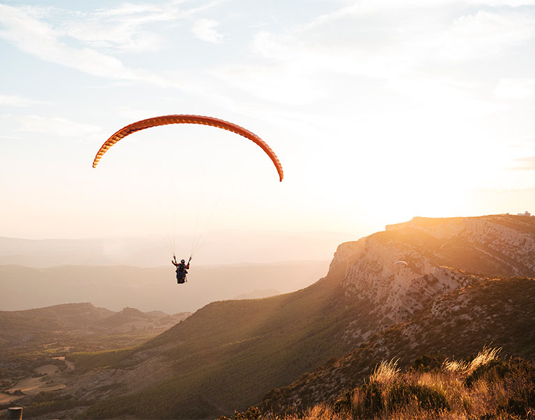 paragliding view from sky  paragliding view from sky